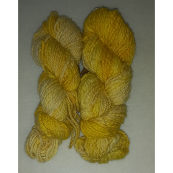 Hand-spun, hand-dyed Merino - yellow shades